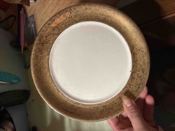 Gold-Rimmed Floral Dinner Plate