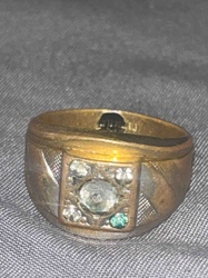 Men's Multistone Gold-Tone and Silver-Tone Accent Ring