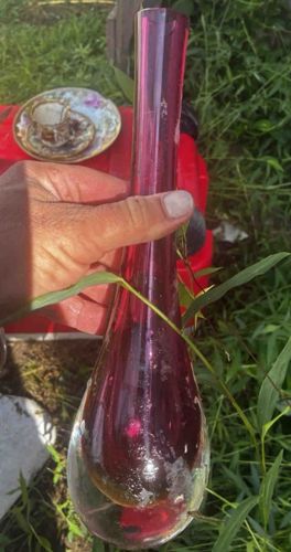 Mid-Century Cranberry Art Glass Bud Vase