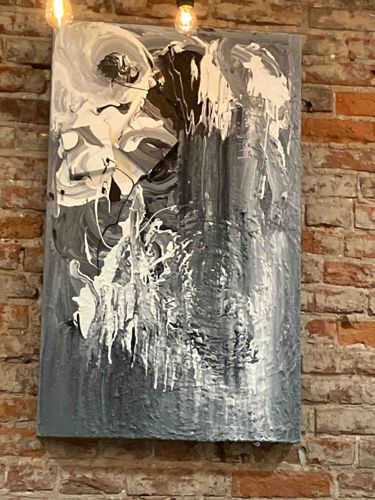 Abstract Acrylic Painting on Repurposed Coffee Table Top