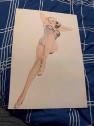 Pin-up Style Art Print of a Woman in Swimwear