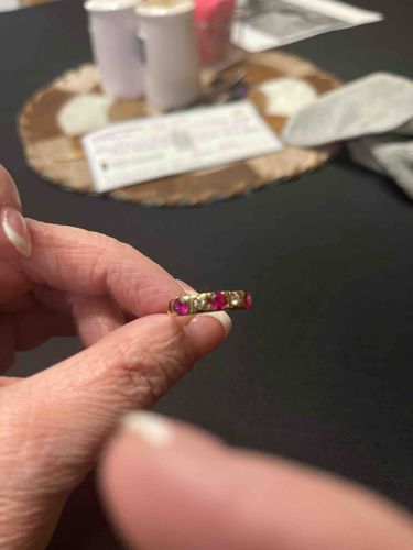 Five-Stone Ruby and Diamond Anniversary Band