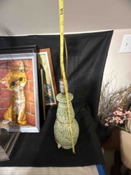 Mid-Century Modern Green Speckled Ceramic Table Lamp Base