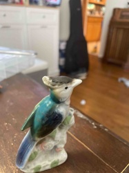 Porcelain Blue Jay Figurine