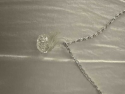 Clear Glass Pendant with Silver-Tone Chain