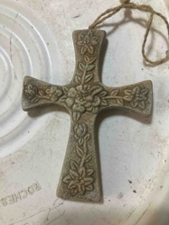 Floral Embossed Decorative Cross Ornament