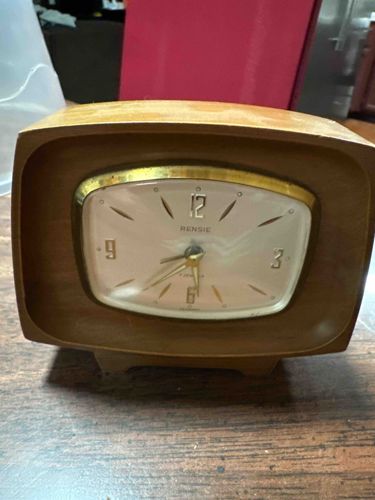 Rensie Mid-Century Modern Wood Case Mini Alarm Clock