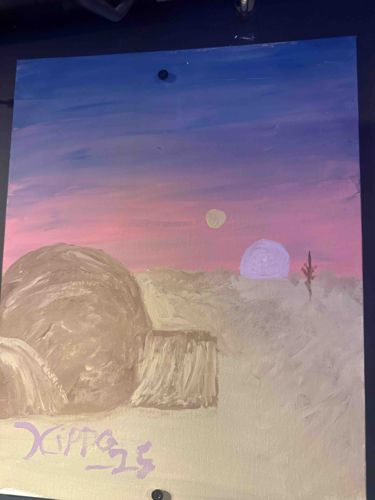 Tatooine Sunset Landscape Painting