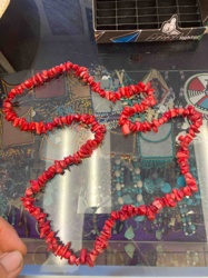 Red Coral Chip Necklace