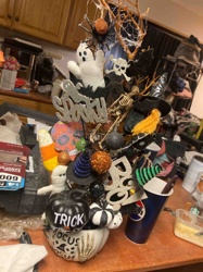 Handmade Halloween Decorative Centerpiece with Lights