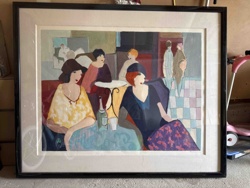 Figurative Cafe Scene Print (Silkscreen/Serigraph)