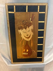 Musical Themed Wood Marquetry Panel by M.G. Borelli