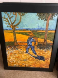Framed Painting in Van Gogh Style (Possibly 'The Painter on the Road to Tarascon' or similar homage)