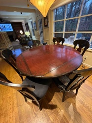 Oval Dining Table with Six Chairs
