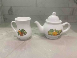 Single Serve Ceramic Tea Set with Fruit Design