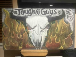 Tough Guys Skull and Flames Painting