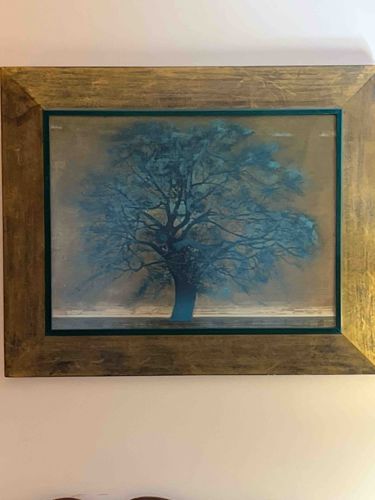 Framed 'Blue Tree' Art Print
