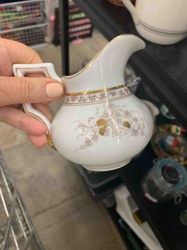 Porcelain Gravy Boat / Creamer with Gold Decoration