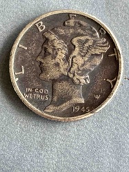 1945 Mercury Dime (Obverse)