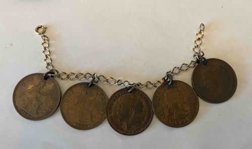 Vintage British Coin Charm Bracelet