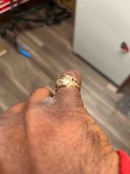 Men's Gold Tone Signet Ring with Embossed Seal