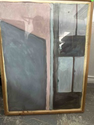 Framed Abstract Geometric Painting