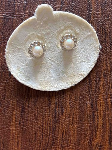 Pearl and Halo Stud Earrings