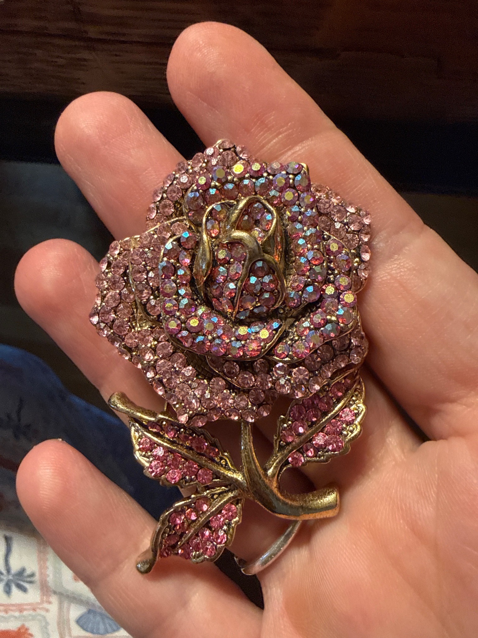 Submitted photo of Rhinestone rose flower brooch (unauthenticated)