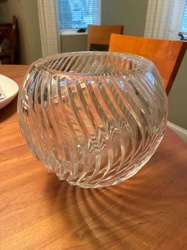 Clear Crystal Swirl Pattern Bowl/Vase
