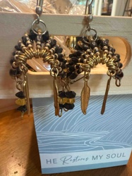 Artisan Beaded and Wire-Wrapped Dangle Earrings