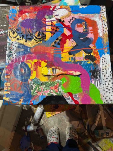 E.W. Holley Mixed Media Abstract Canvas