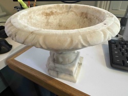 Carved Marble Pedestal Bowl (Urn or Planter)
