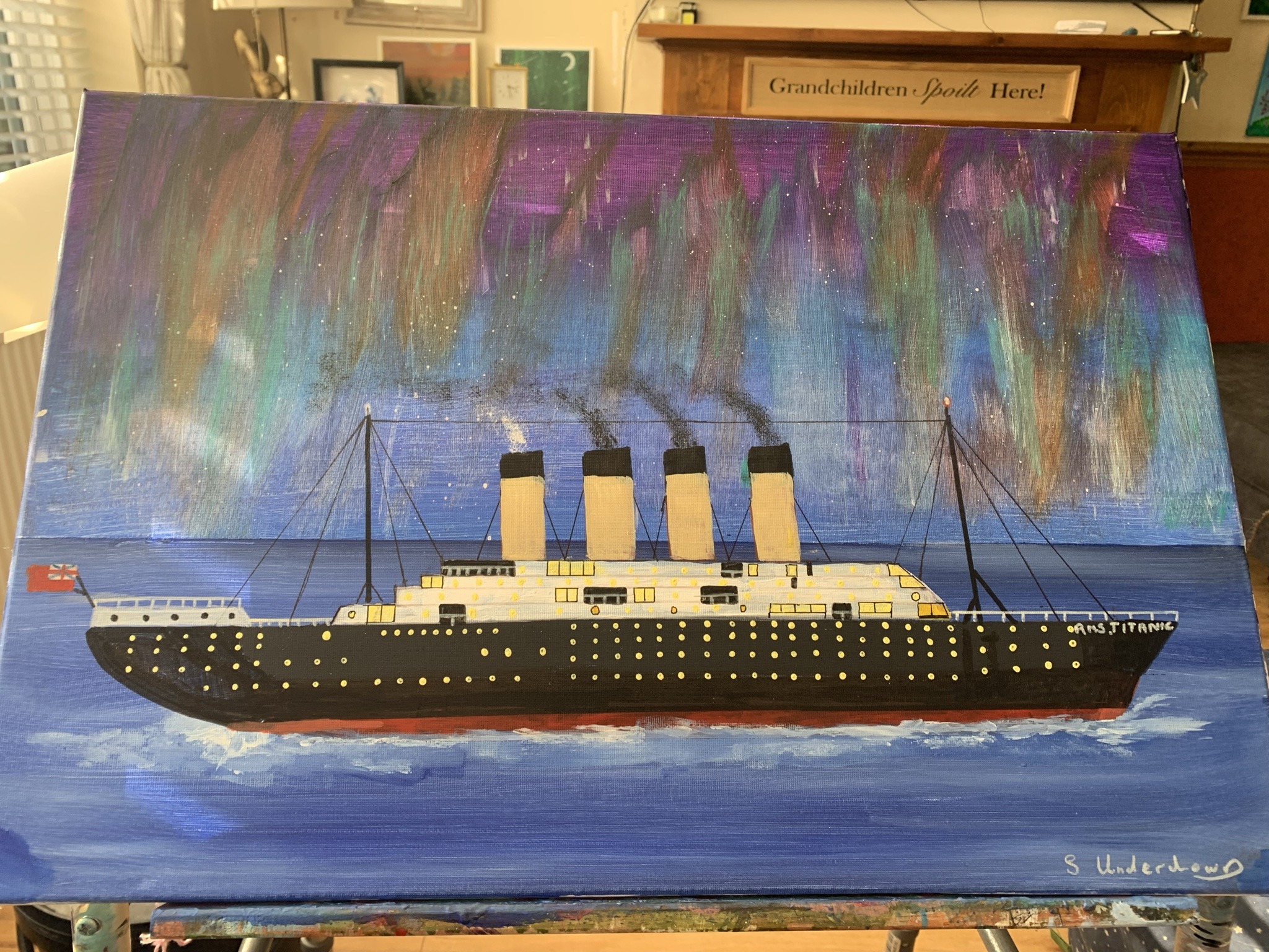 Submitted photo of Acrylic painting signed 'S Underdown'