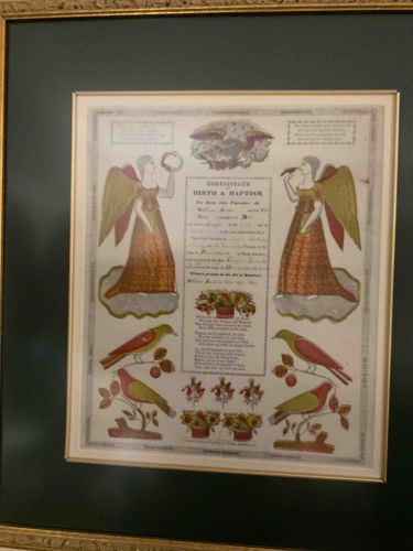 Pennsylvania German Fraktur (Birth and Baptismal Certificate)