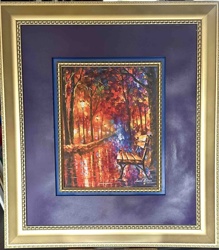Impressionistic Park Scene Framed Artwork