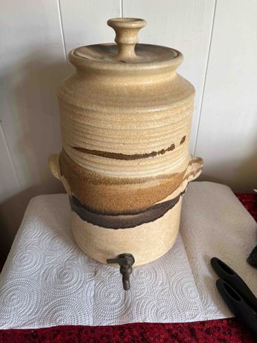 Studio Pottery Ceramic Water Dispenser signed Hartman