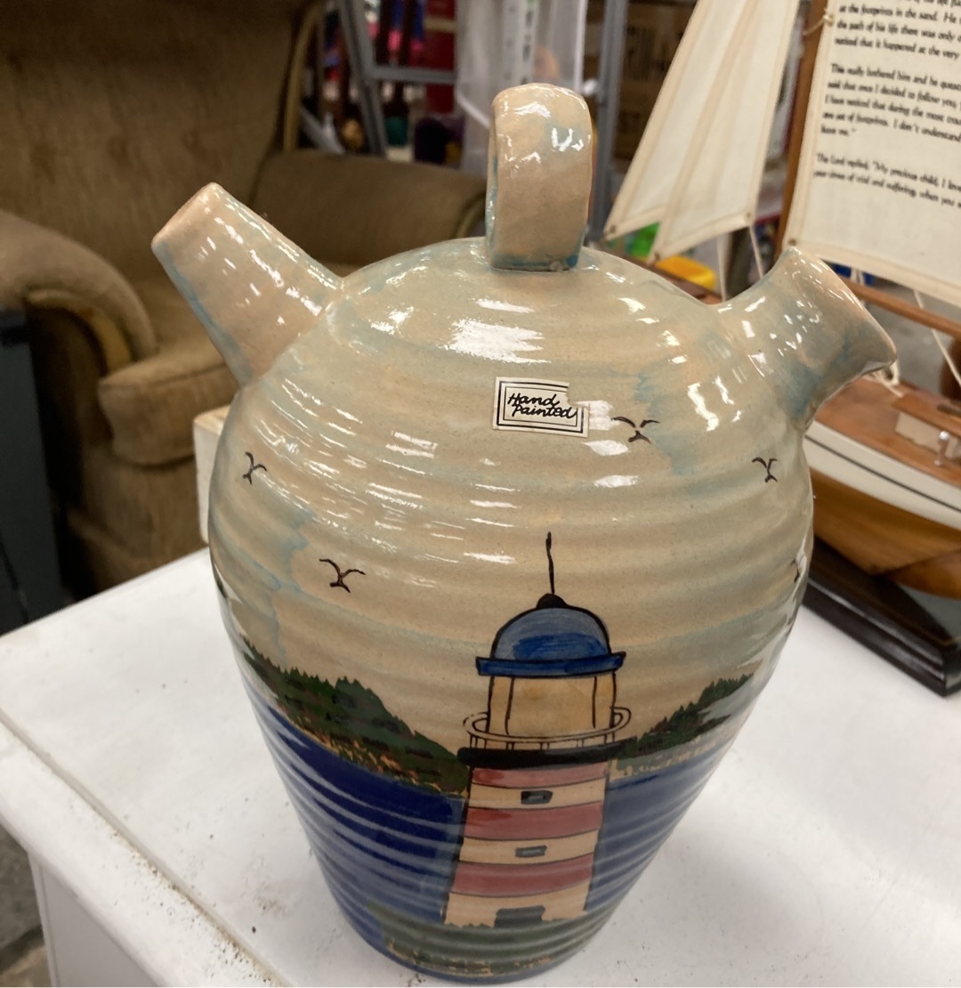 Submitted photo of Ceramic Double-Spouted Vessel with Lighthouse Motif
