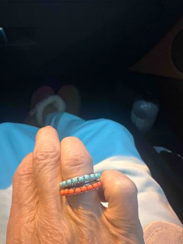 Set of Two Sterling Silver Multi-Stone Eternity Style Bands