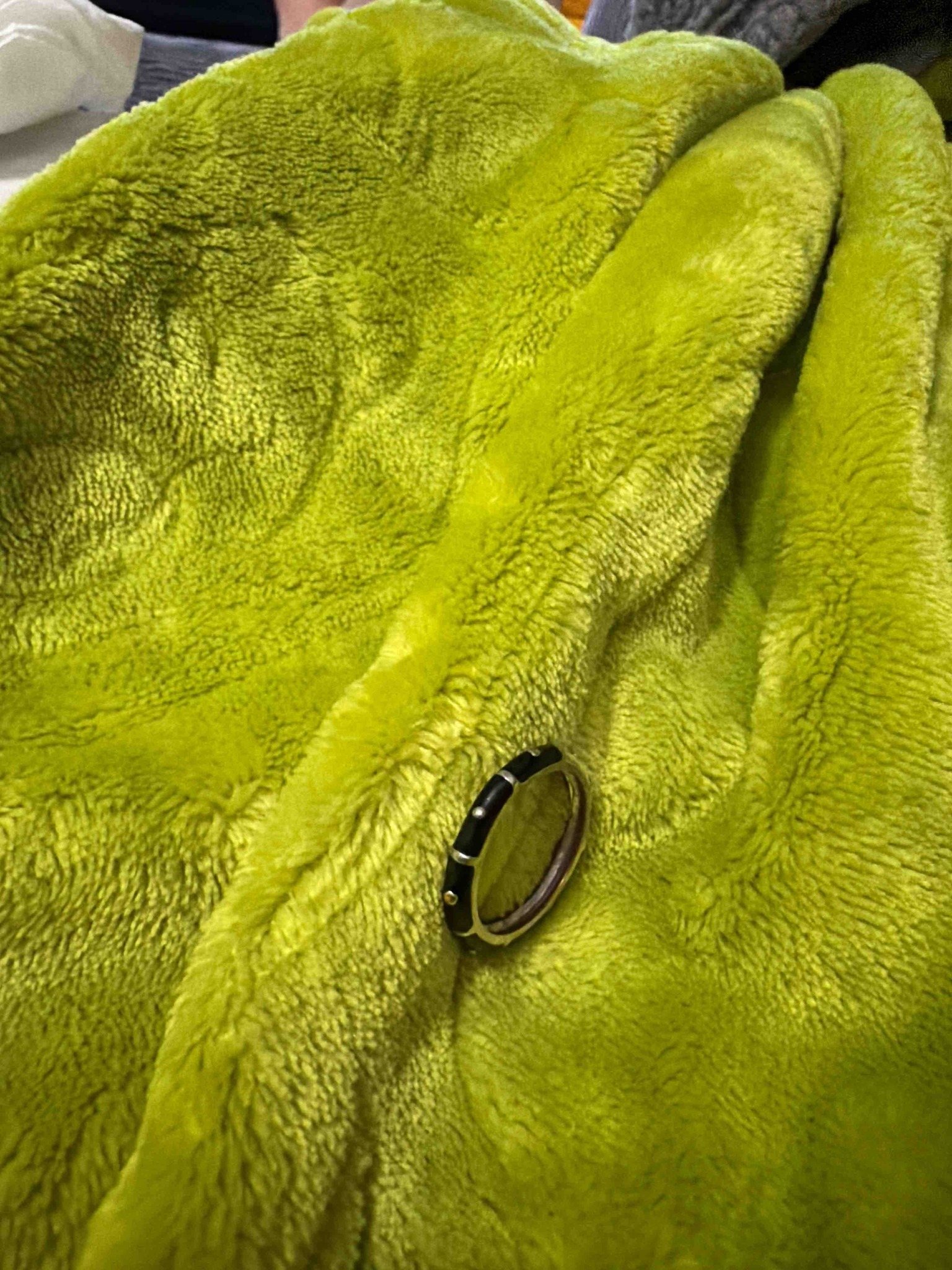 Enamel and Silver Band Ring