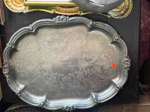 Stokes Fine Silverplate Engraved Serving Tray