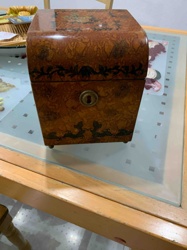Antique Florentine Gilt-Tooled Leather Box with Dome Top