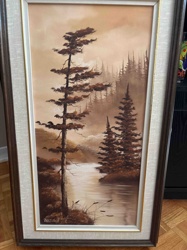 Monochromatic Forest Landscape Oil Painting by D. W. Zahod