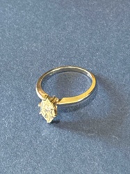 10k Yellow Gold Solitaire Marquise Diamond Ring