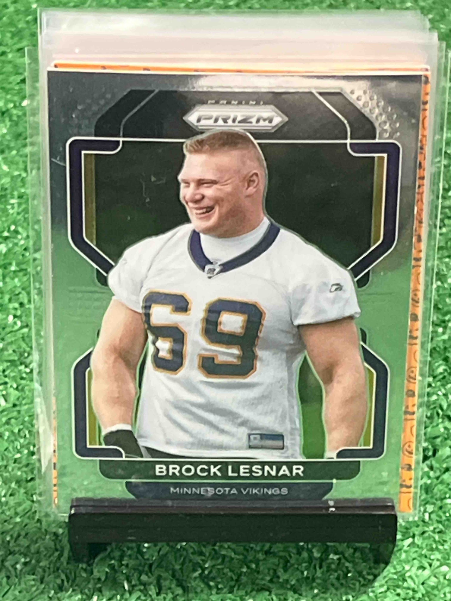 2022 Panini Prizm WWE Brock Lesnar Minnesota Vikings Variation