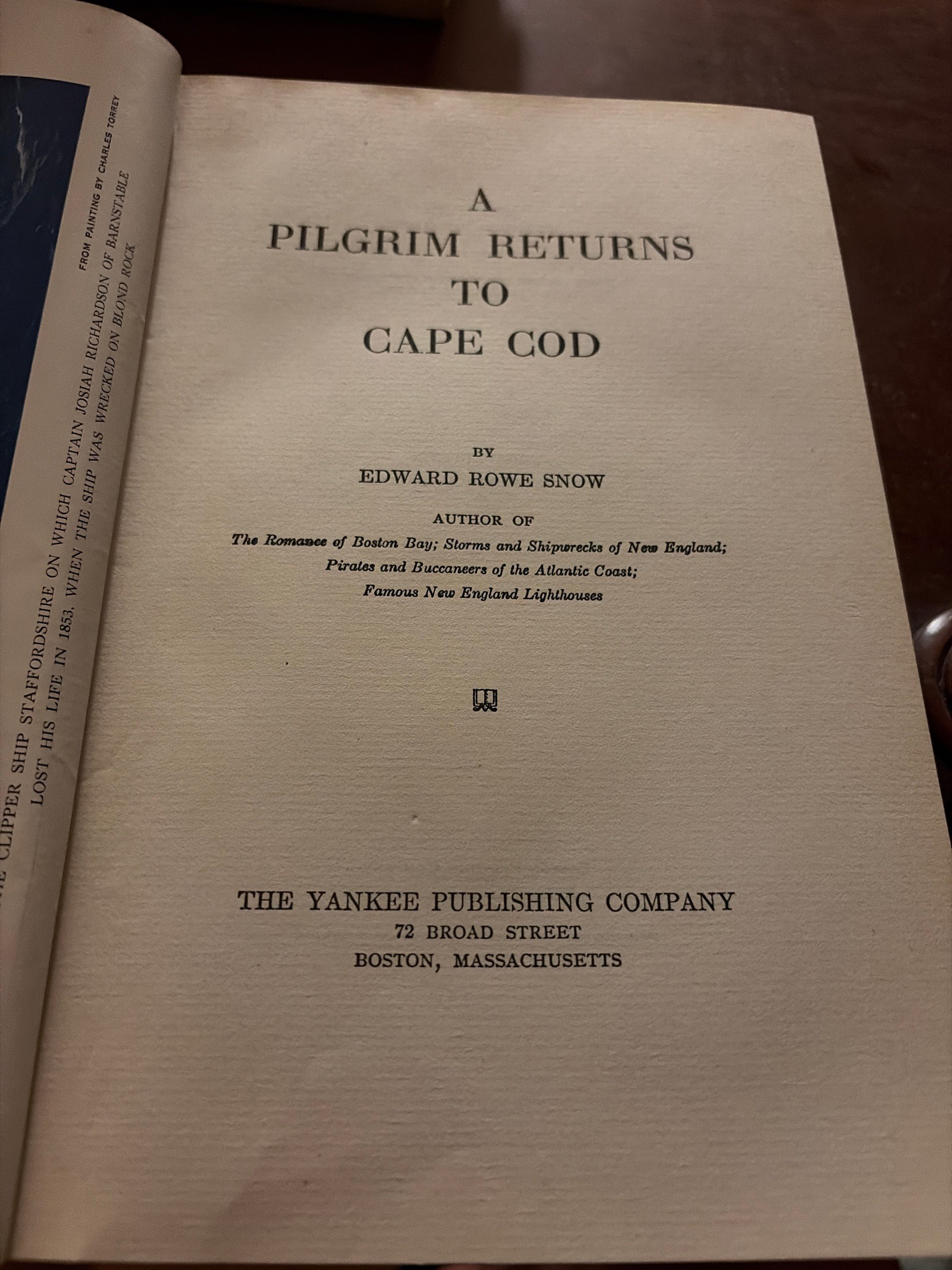 Submitted photo of Hardcover Book Title Page for A Pilgrim Returns to Cape Cod (not authenticated)