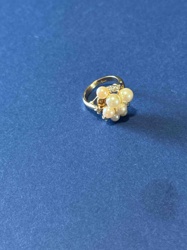 Pearl Cluster Ring with Accent Stones