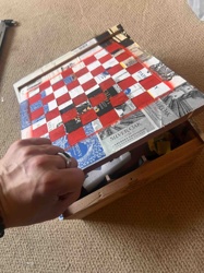 Upcycled Wine Label Chess/Checker Board