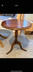 Pie-Crust Pedestal End Table