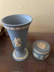Wedgwood-Style Jasperware Vase and Trinket Box