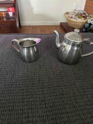 Miniature Metal Teapot and Creamer Set
